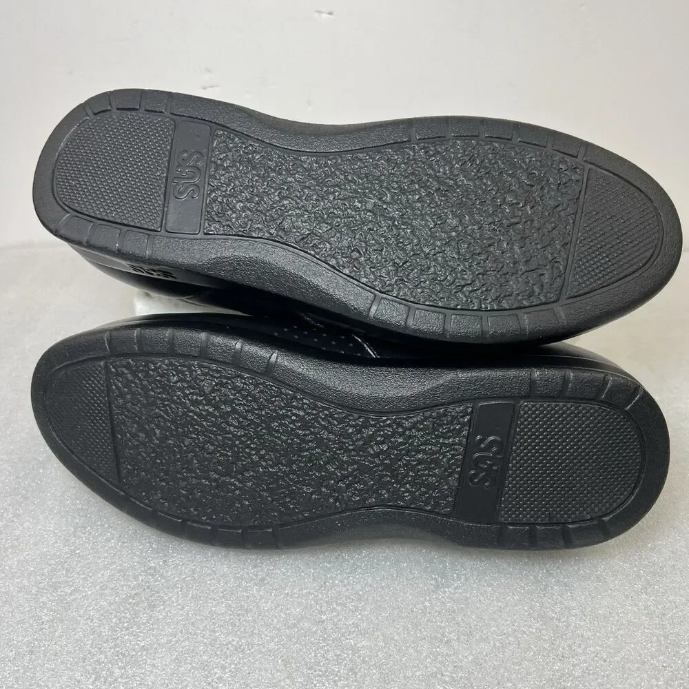SAS FREETIME Women's Walking Shoes Black Leather Size 6 M Comfy USA Made Lace Up